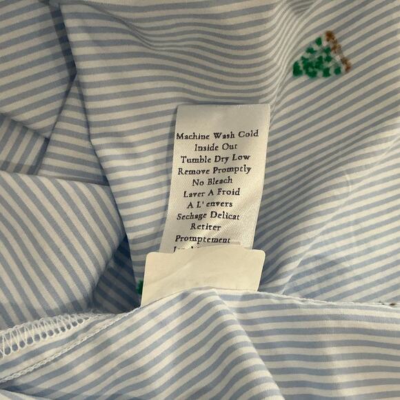 Frank & Eileen Shirley Oversized Italian Cotton Shirt Sailboat Stripe Size Small - Picture 12 of 12